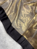 Black Pure Glass Tissue Silk Banarasi Saree