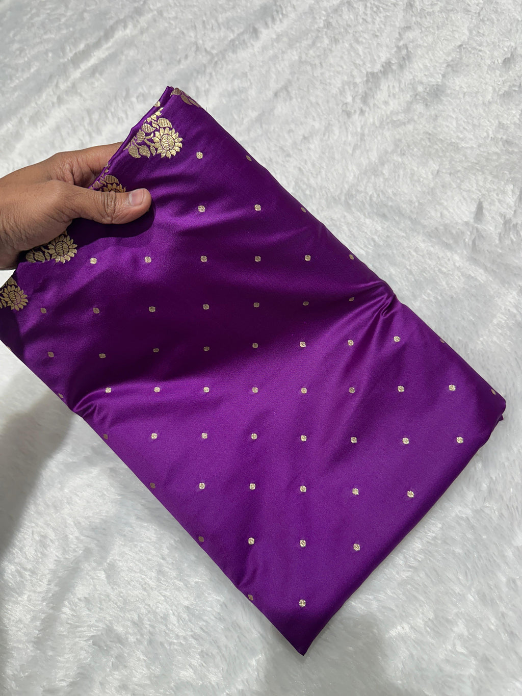 Dark Purple Mashru Katan Silk Banarasi Saree