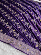 Purple Meenakari Mashru Katan Silk Banarasi Saree