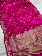 Rani Pink Mashru Katan Silk Banarasi Saree