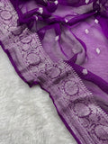 Jamuni Pure Khaddi Chiffon Silk Banarasi Saree