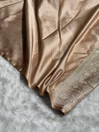 Light Golden Beige Meenakri Mashru Katan Silk Banarasi Saree