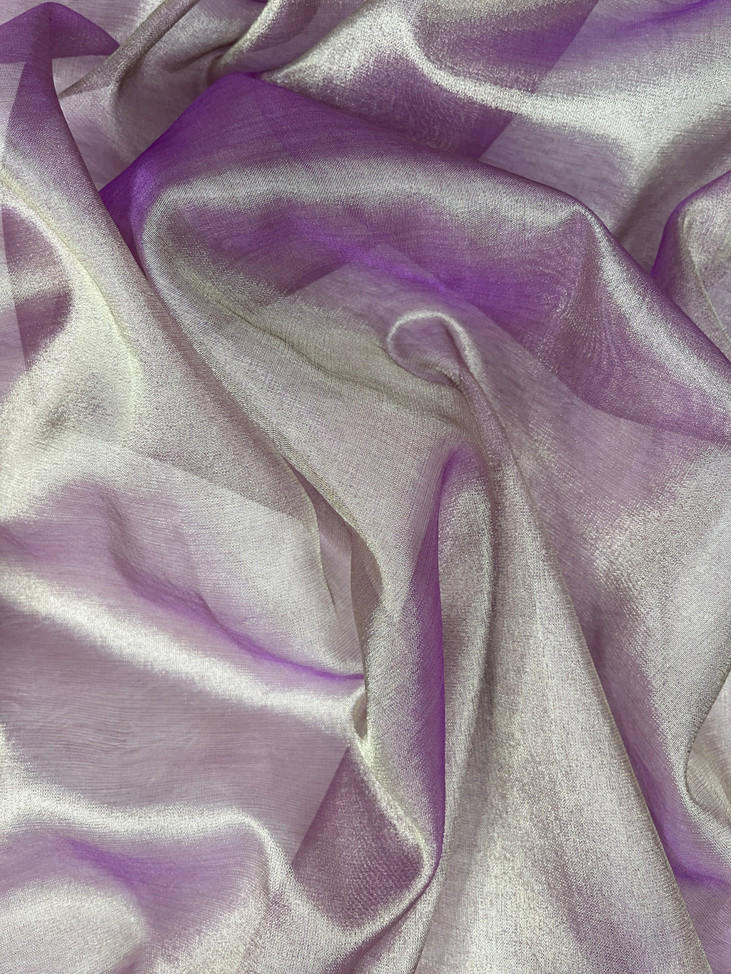 Lavender Tissue Silk Banarasi Saree With Designer Lace Work