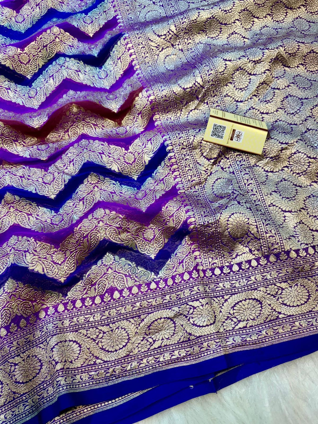 Rangkat Pure Khaddi Georgette Silk Banarasi Saree