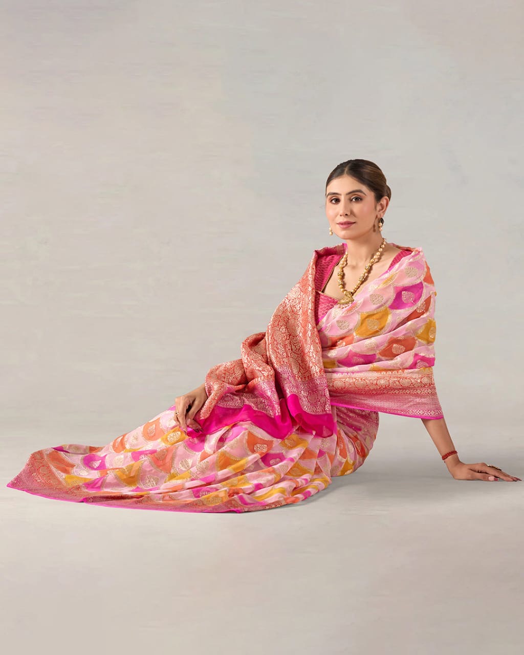 Rangkat Pure Khaddi Georgette Silk Banarasi Saree