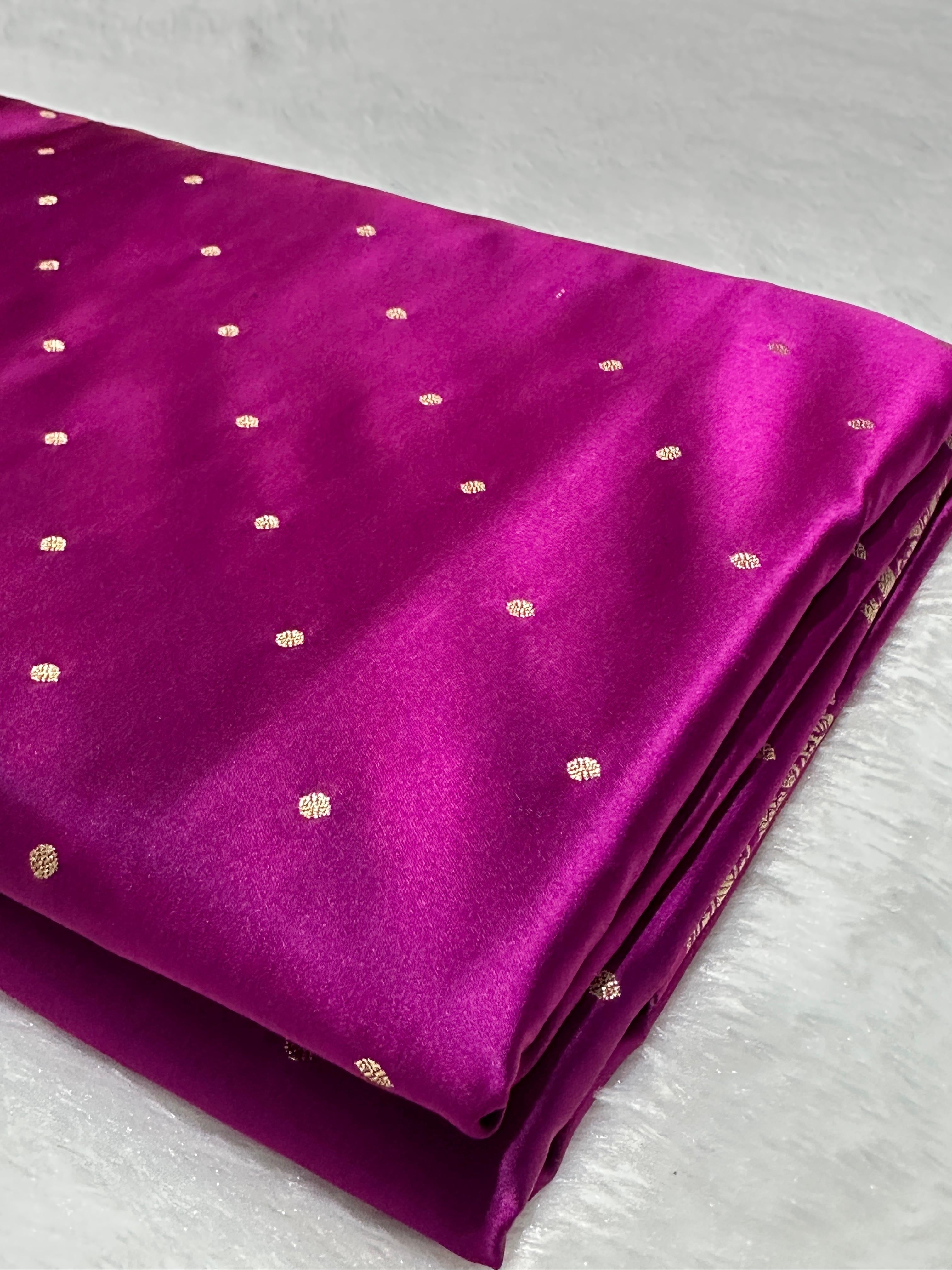 Magenta Mashru Katan Silk Banarasi Saree