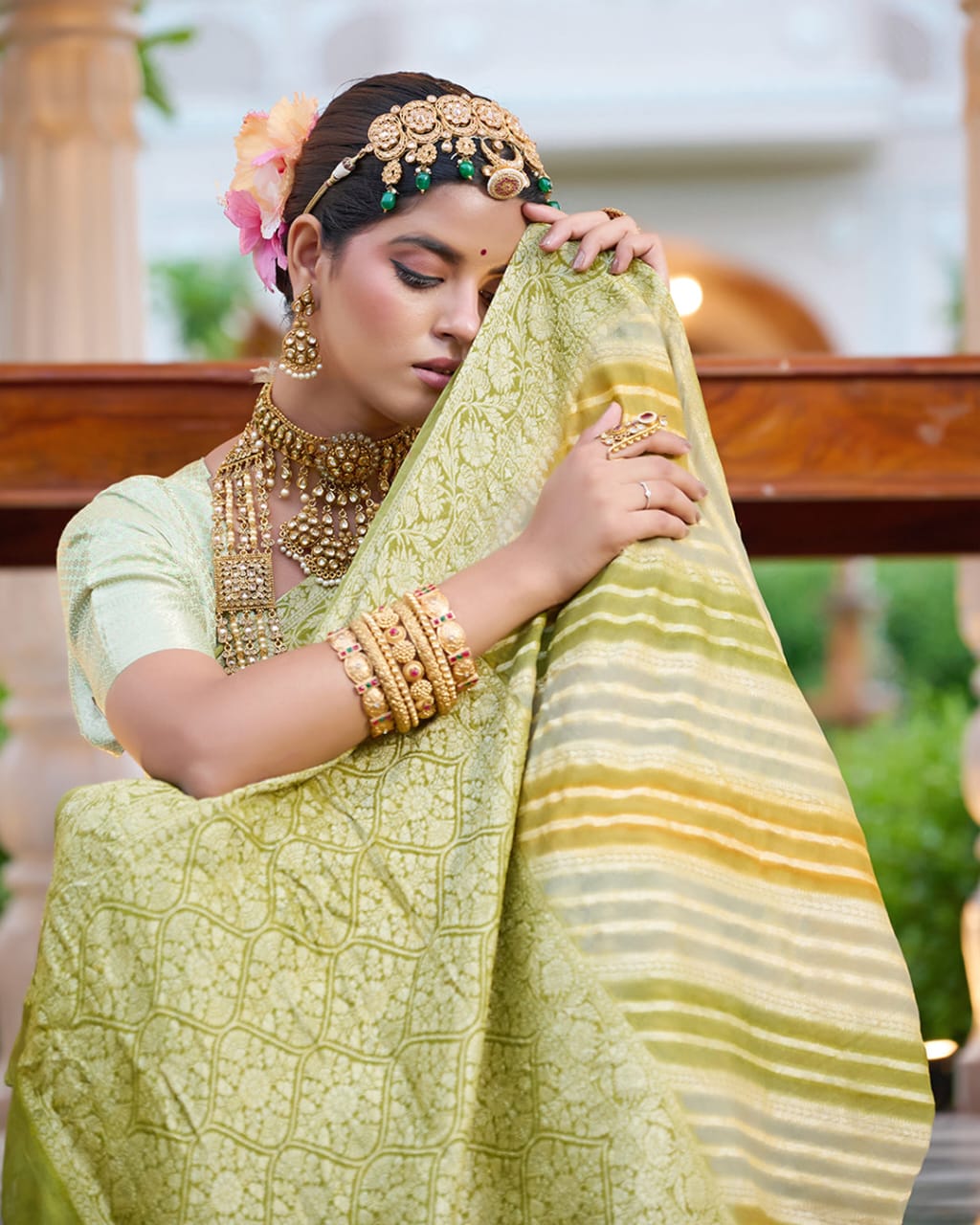Rangkat Pure Chiffon Silk Banarasi Saree