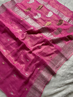 Pink Pure Khaddi Tissue Sona & Roopa Banarasi Saree