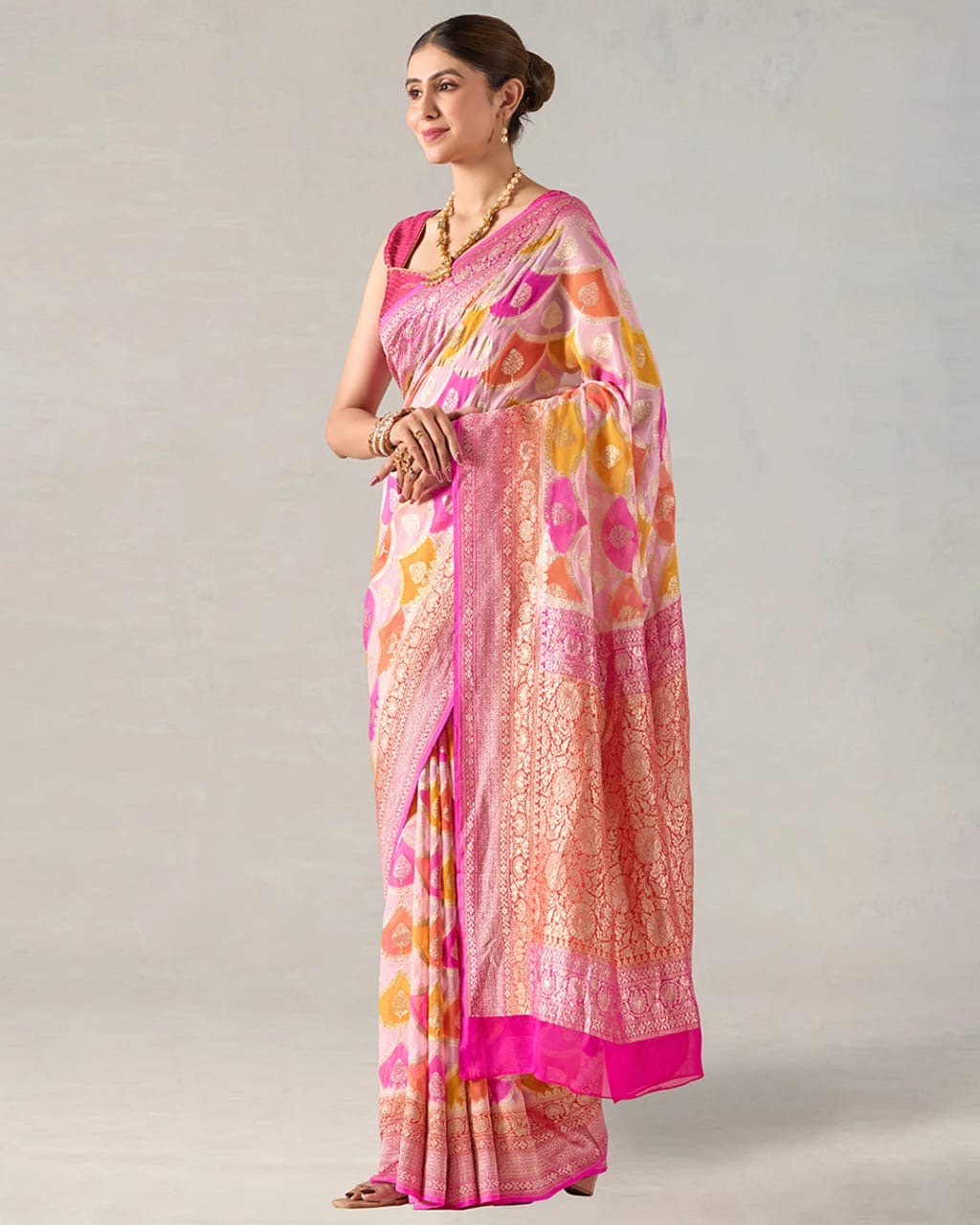 Rangkat Pure Khaddi Georgette Silk Banarasi Saree