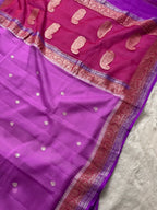 Lavender Pure Khaddi Chiffon Silk Banarasi 3d Saree