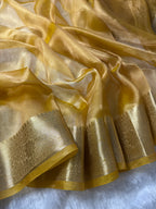 Yellow Tissue Silk Banarasi Saree