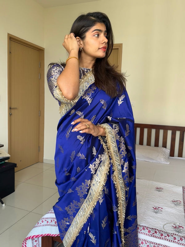 Royal Blue Banarasi Nazakat Soft Silk Saree