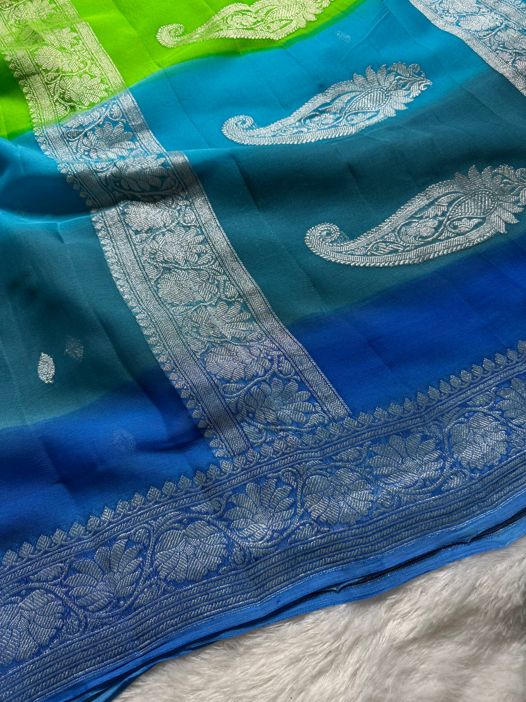 Rangkat Pure Khaddi Chiffon Silk Banarasi Saree