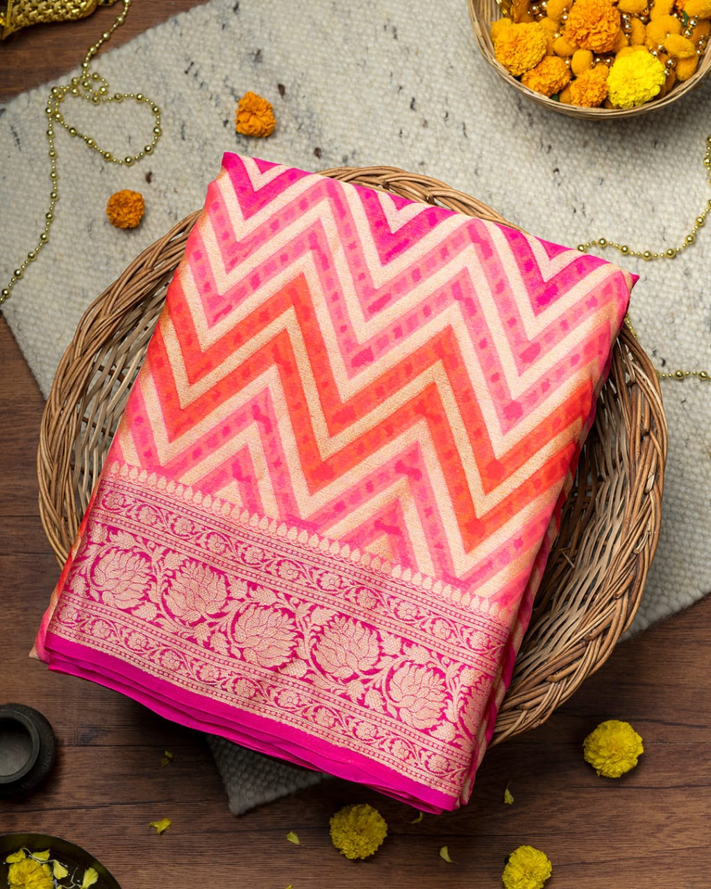 Rangkat Pure Chiffon Silk Banarasi Saree