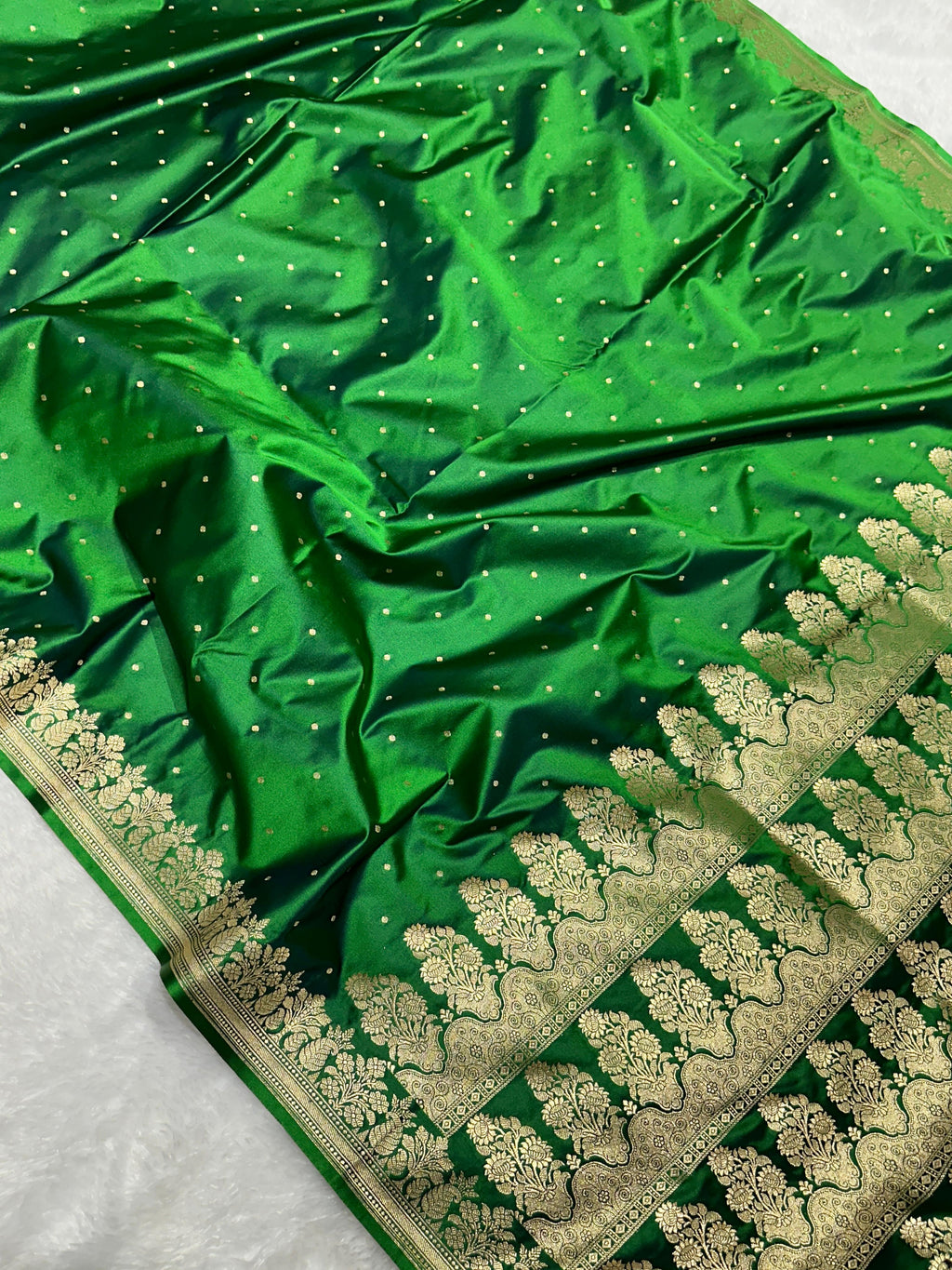 Green Mashru Katan Silk Banarasi Saree
