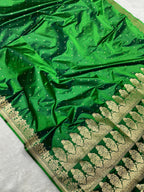 Green Mashru Katan Silk Banarasi Saree