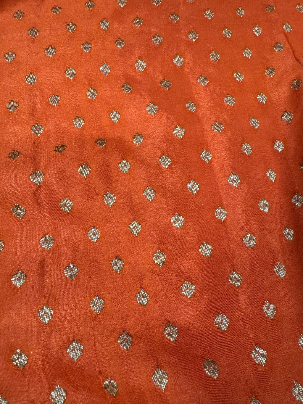 Rust Orange & Jamuni Pure Khaddi Crep Silk Banarasi Saree