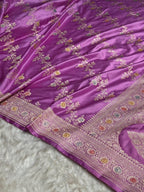 Lavender Meenakari Mashru Katan Silk Banarasi Saree