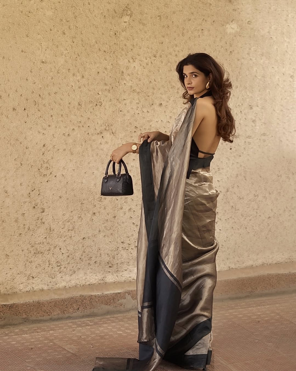 Black Pure Glass Tissue Silk Banarasi Saree