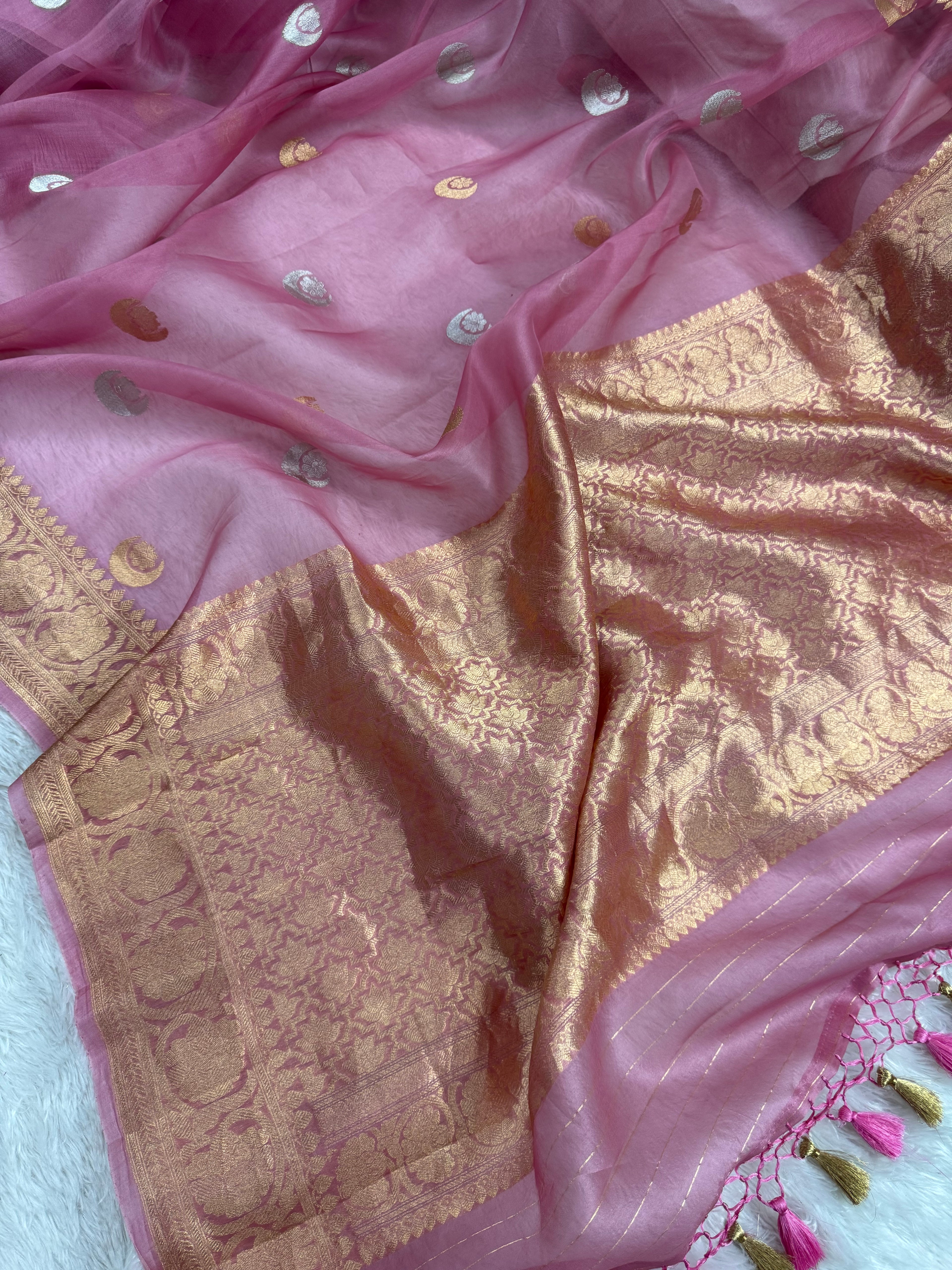 Chand Tara Sona & Roopa Pure Kora Organza Silk Banarasi Saree