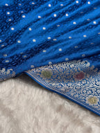 Peacock Tanchui Meenakri Mashru Katan Silk Banarasi Saree