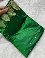 Green Mashru Katan Silk Banarasi Saree