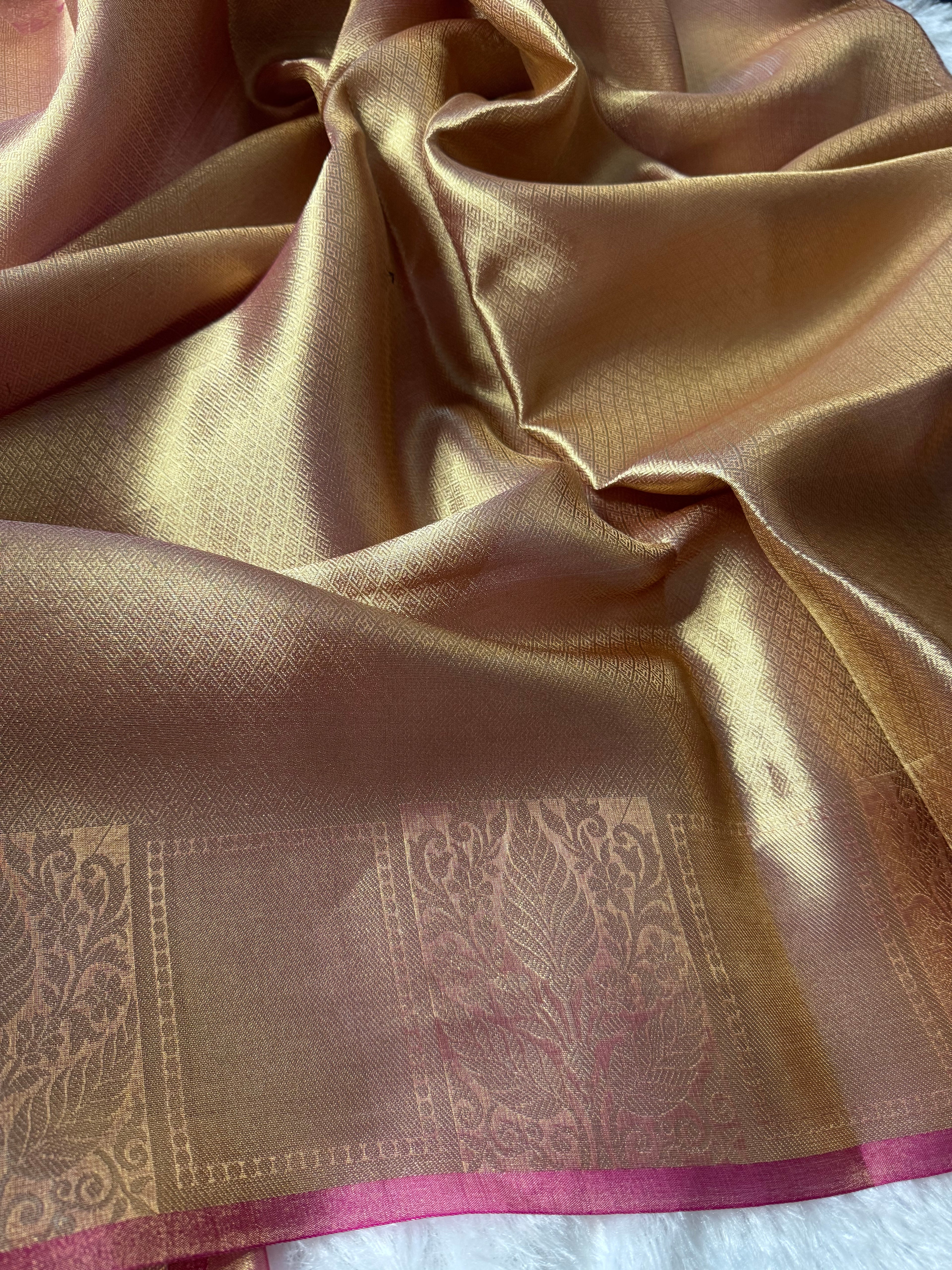 Pink Pure Tissue Silk Banarasi Saree