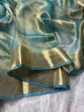 Sea Green Pure Tissue Silk Banarasi Saree