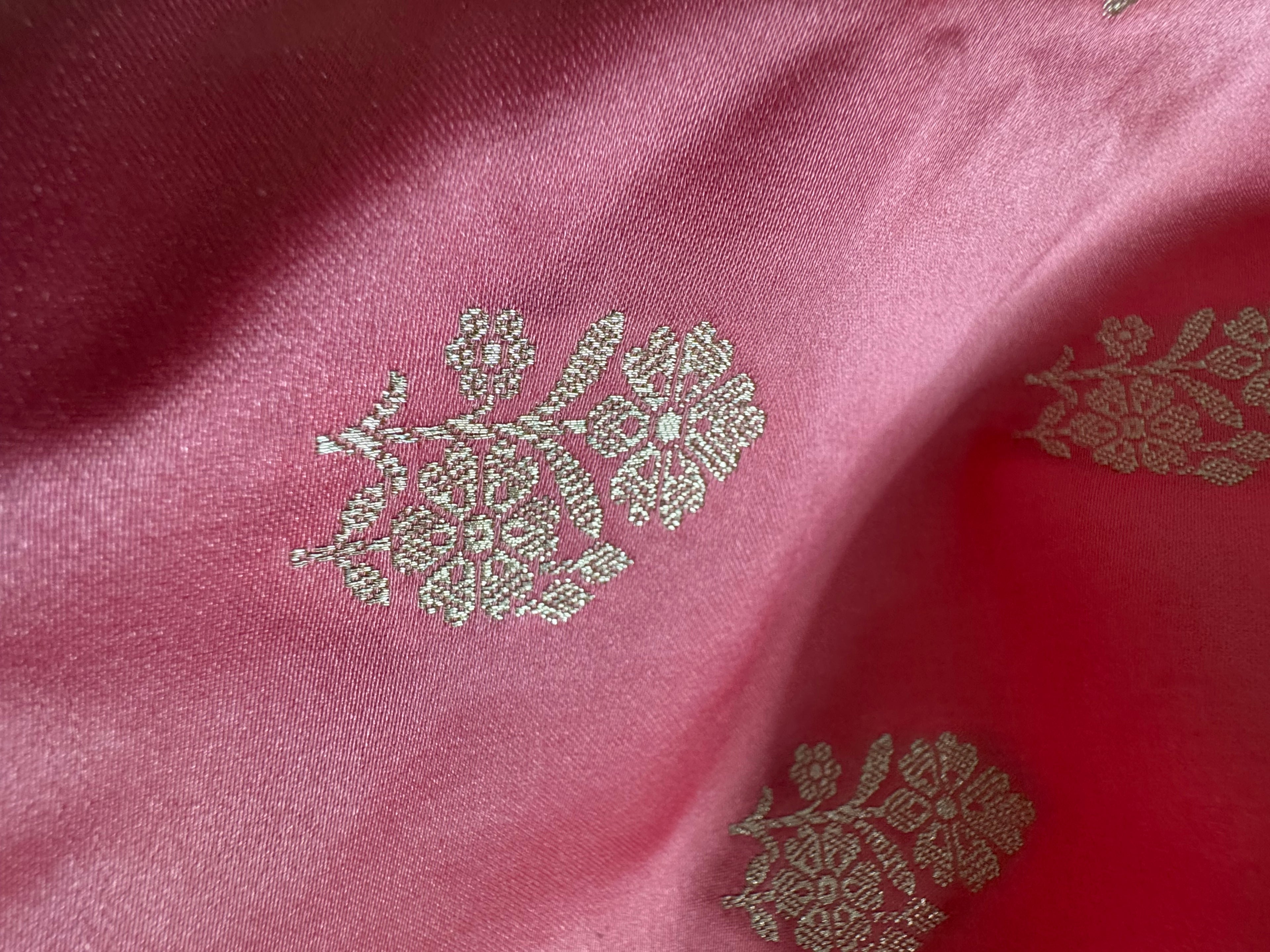 Pink Mashru Katan Silk Banarasi Saree
