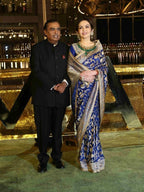 Nita Ambani Royal Blue Pure Katan Meenakari Jall Handloom Banarasi Silk Saree