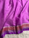 Lavender Pure Khaddi Chiffon Silk Banarasi 3d Saree