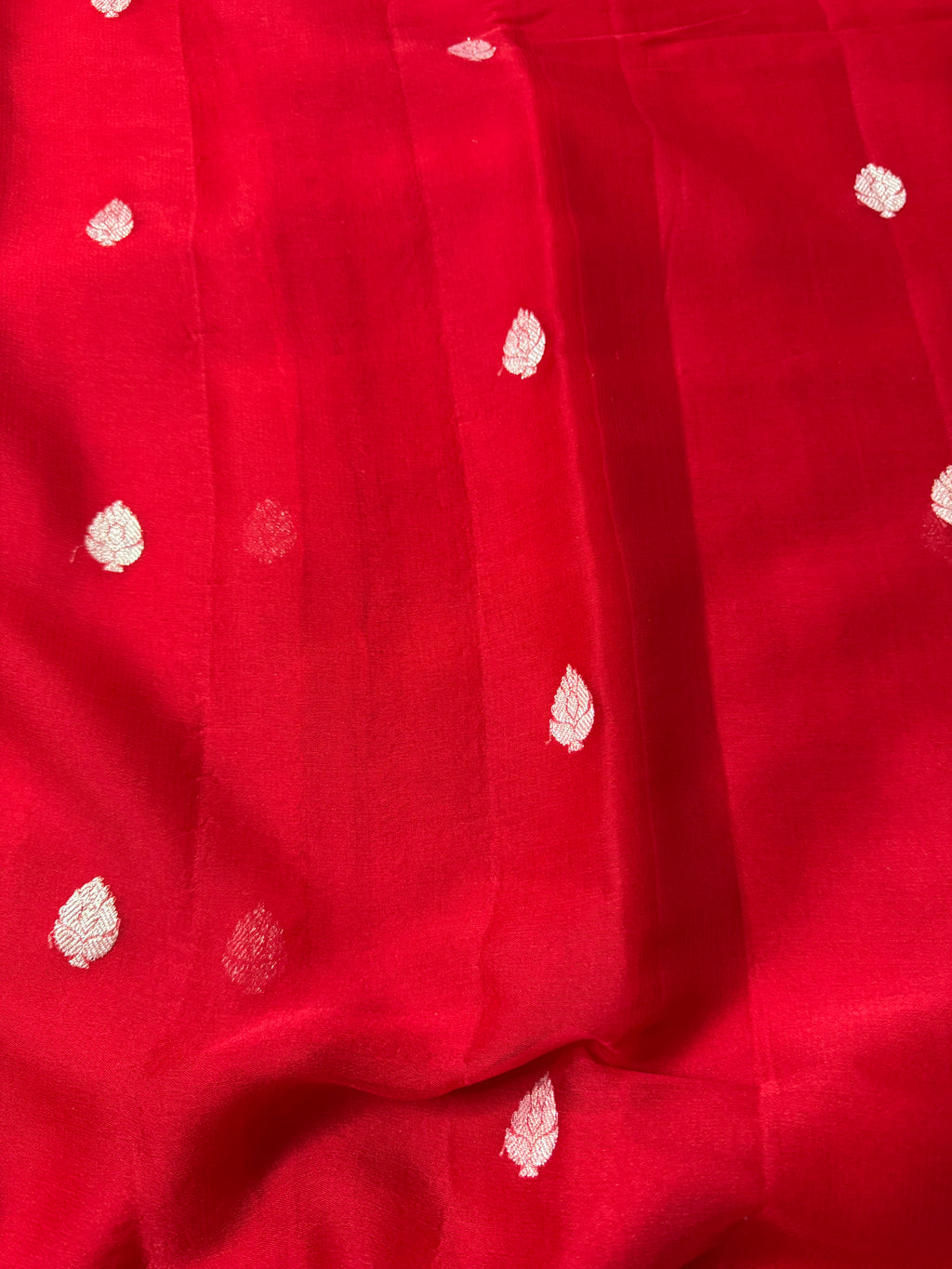 Red Pure Khaddi Chiffon Silk Banarasi Saree