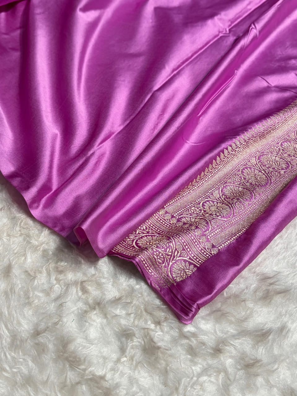 Lavender Meenakari Mashru Katan Silk Banarasi Saree