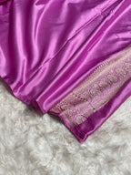 Lavender Meenakari Mashru Katan Silk Banarasi Saree