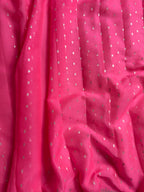 Pink Pure Khaddi Chiffon Silk Banarasi Thousand Booti Saree