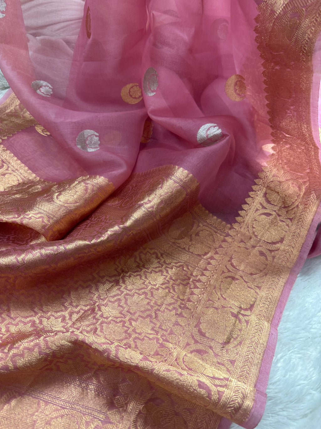 Chand Tara Sona & Roopa Pure Kora Organza Silk Banarasi Saree