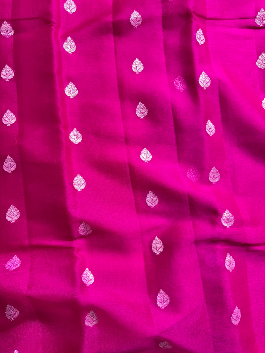 Rani & Red Pure Khaddi Chiffon Silk Banarasi Saree