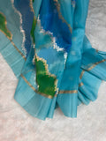 Rangkat Stripe Sona & Roopa Pure Kora Organza Silk Banarasi Saree