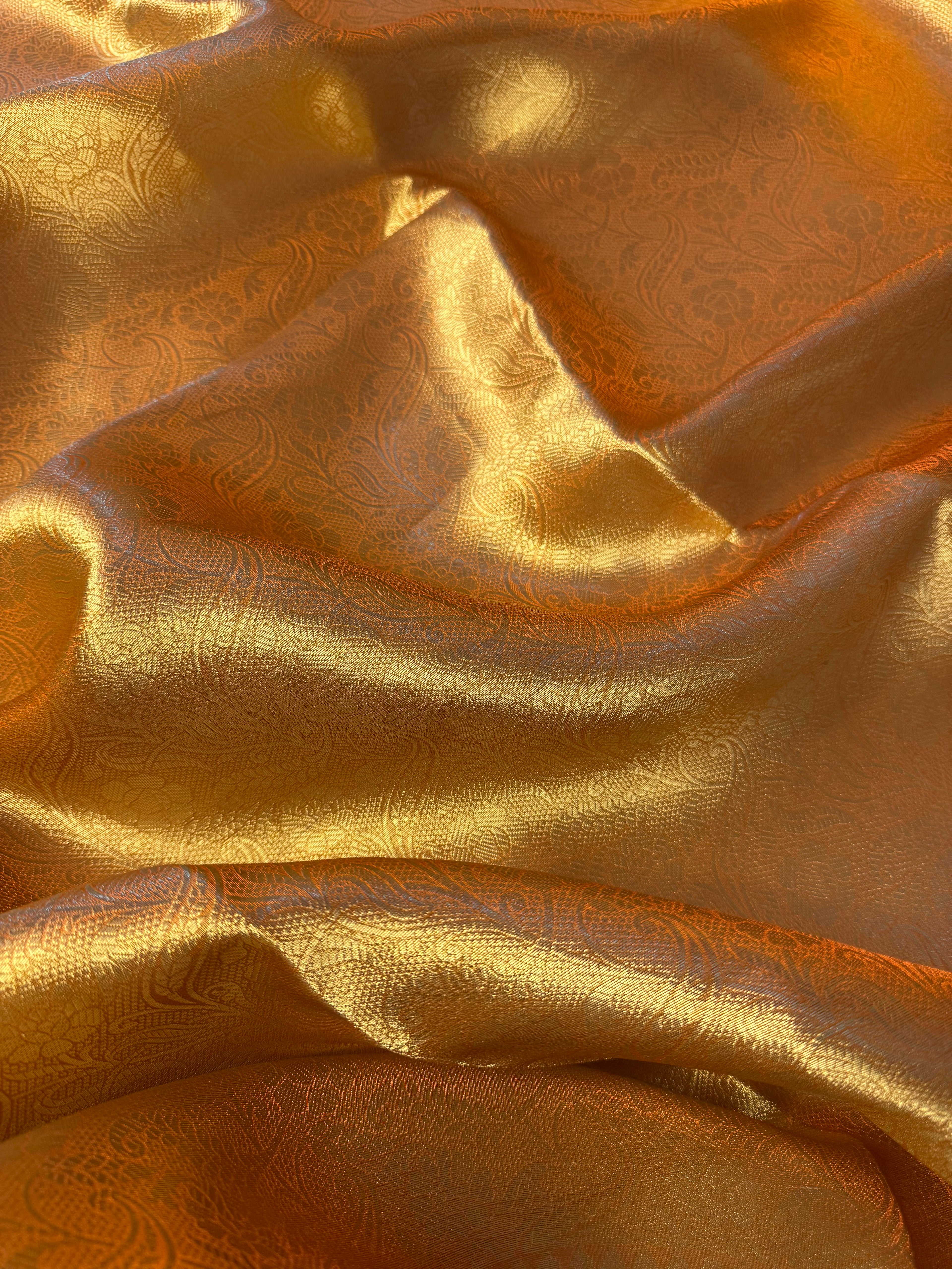 Mustard Pure Tissue Silk Banarasi Saree