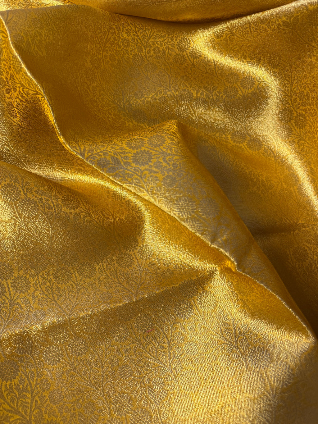 Mustard Yellow Pure Tissue Silk Banarasi Saree