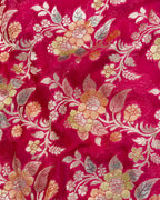 Rani Pink With Handbrush Pure Khaddi Georgette Silk Banarasi Saree