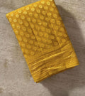 Mustard Yellow Pure Khaddi Georgette Silk Banarasi Booti Saree