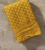 Mustard Yellow Pure Khaddi Georgette Silk Banarasi Booti Saree