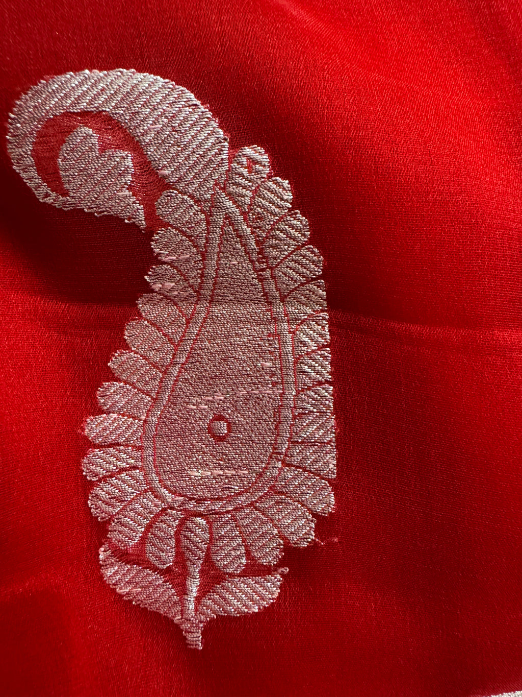 Red Pure Khaddi Chiffon Silk Banarasi Saree