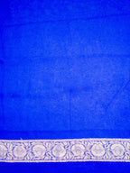 Royal Blue Pure Khaddi Chiffon Silk Banarasi Saree