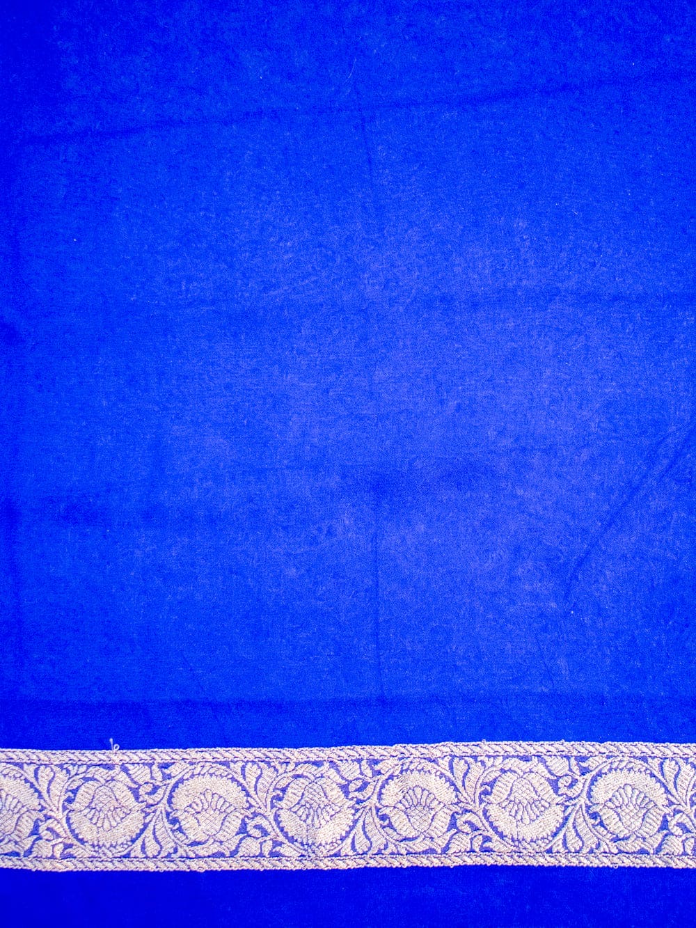 Royal Blue Pure Khaddi Chiffon Silk Banarasi Saree