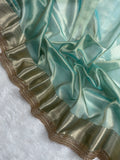 Soft Sea Green Beautiful Lace Border Tissue Silk Banarasi Saree