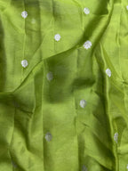 Green & Dark Green Pure Khaddi Chiffon Silk Banarasi Saree