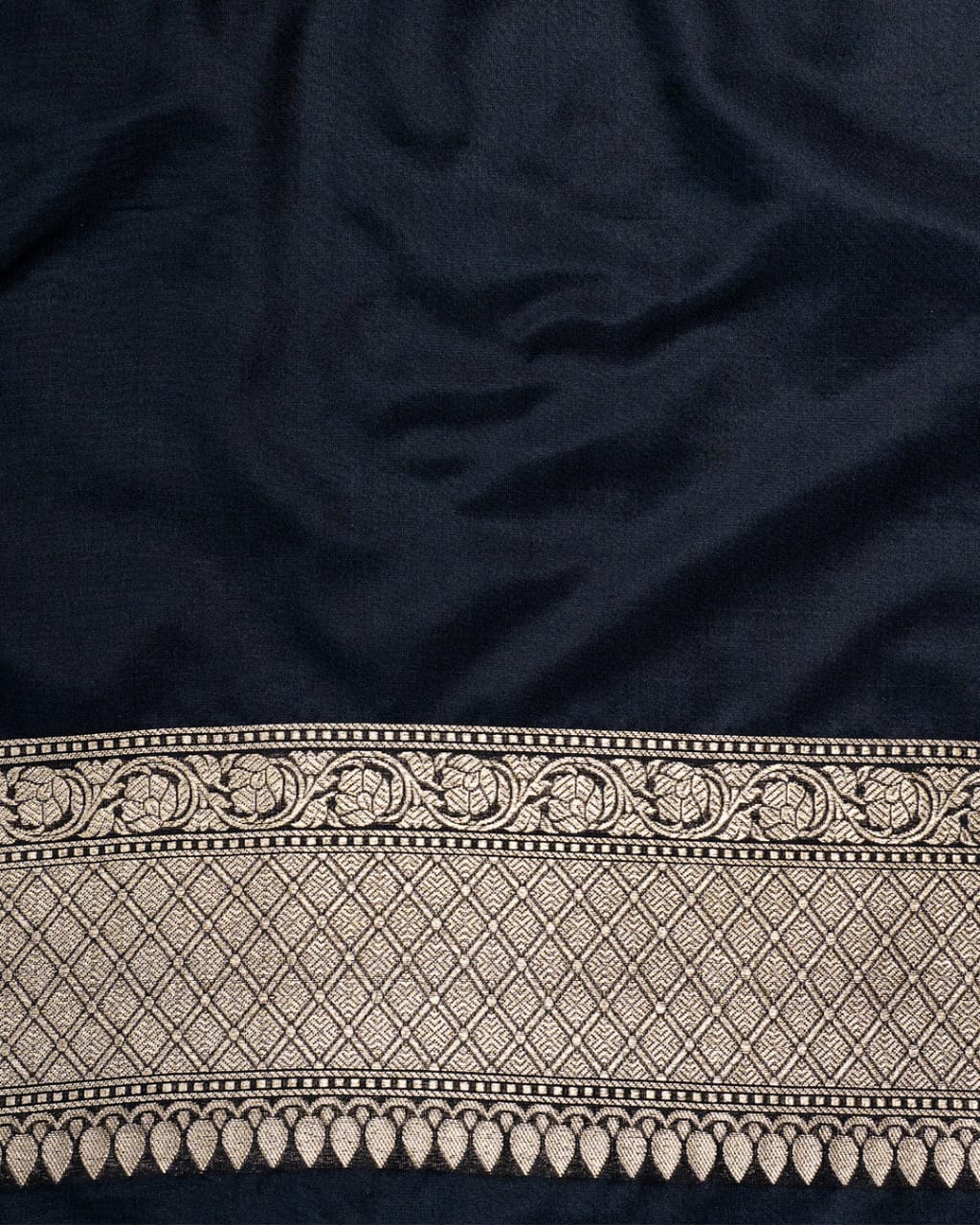 Nita Ambani Black Pure Katan Silk Banarasi All Over Sona Roopa Jall Work Saree