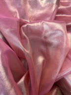 Blush Pink Tissue Silk Banarasi Saree With Designer Lace Work